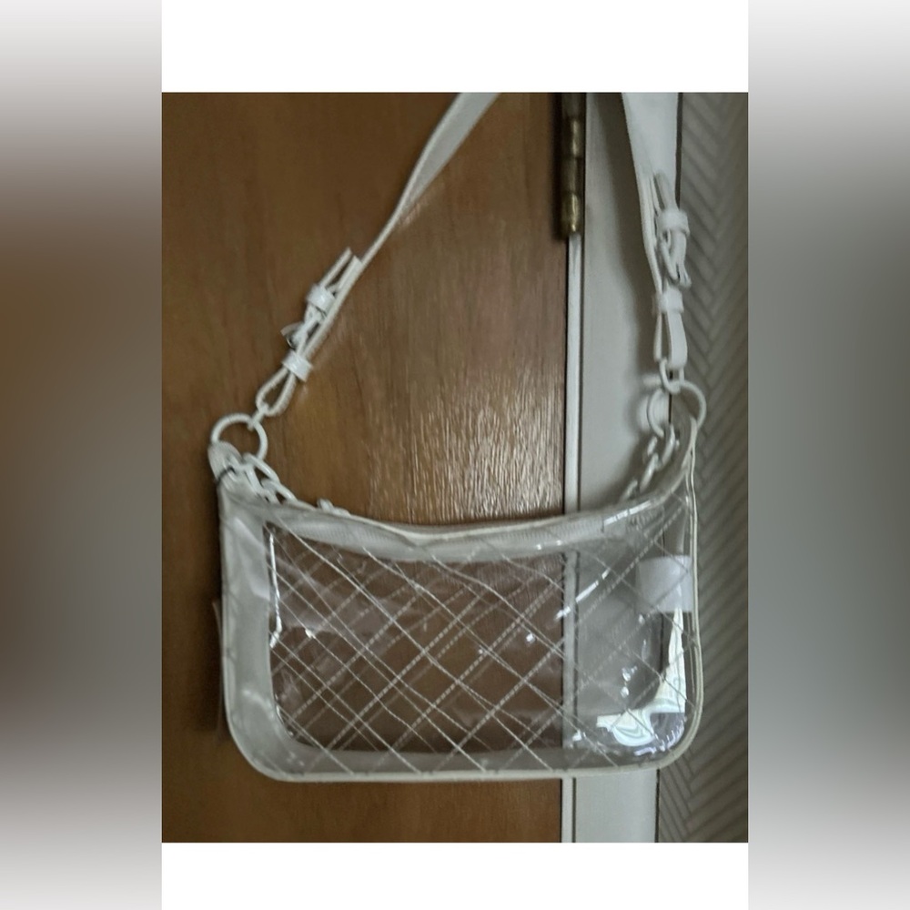 New Steve Madden White Clear Bag Pocketbook Handbag 2 Straps made in Cambodia